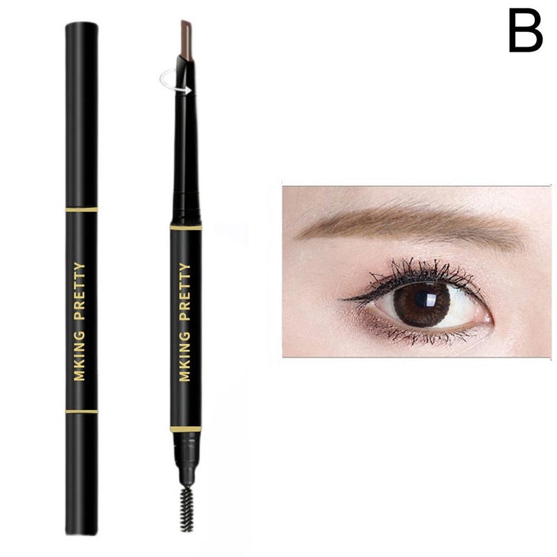 Double-ended automatic eyebrow pencil/powder, waterproof, sweatproof, long-lasting, smudge-proof, suitable for beginners, eyebrow brush, cosmetics, color enhancement, three-dimensional effect.